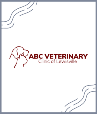 Logo of ABC Veterinary Clinic featuring a stylized drawing of a dog and cat with the text "Clinic of Lewisville".